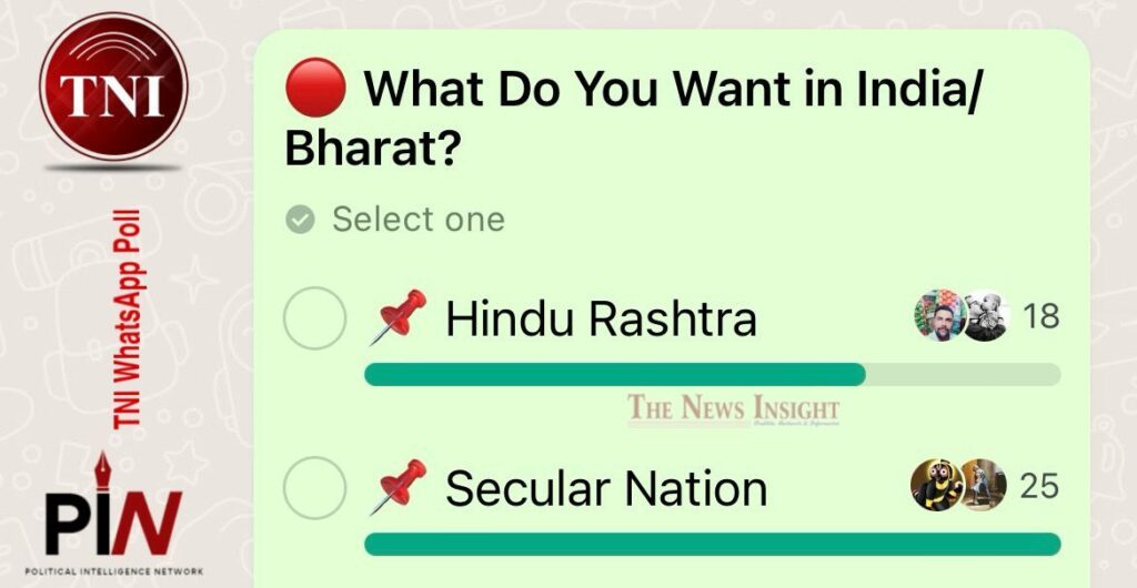 TNI WhatsApp Poll on row over India's name Hindu Rashtra/Secular Nation