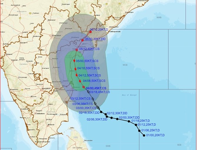 Cyclone Michaung likely to intensify into severe cyclonic storm on Monday; Heavy rainfall likely over the districts of Malkangiri, Koraput, Rayagada, Gajapati, and Ganjam today.