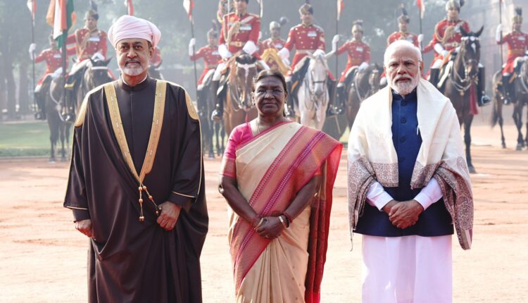 President Droupadi Murmu and PM Modi extended a warm reception to His Majesty Sultan Haitham bin Tarik of Oman at the Rashtrapati Bhavan.