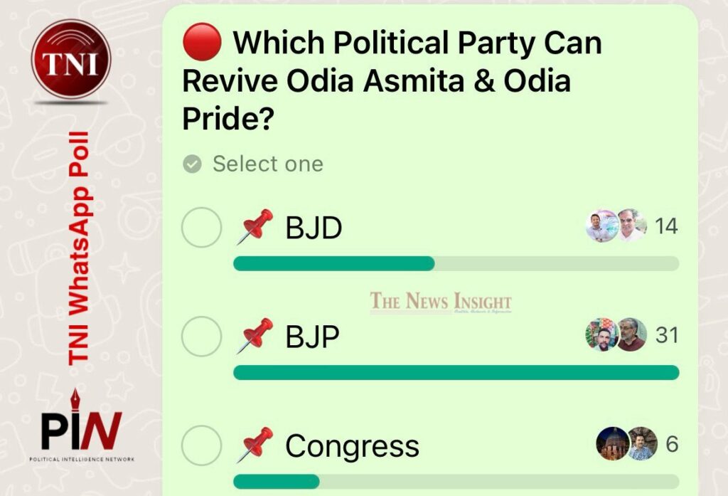 TNI WhatsApp Poll: Which Political Party can revive Odia Asmita & Odia Pride?