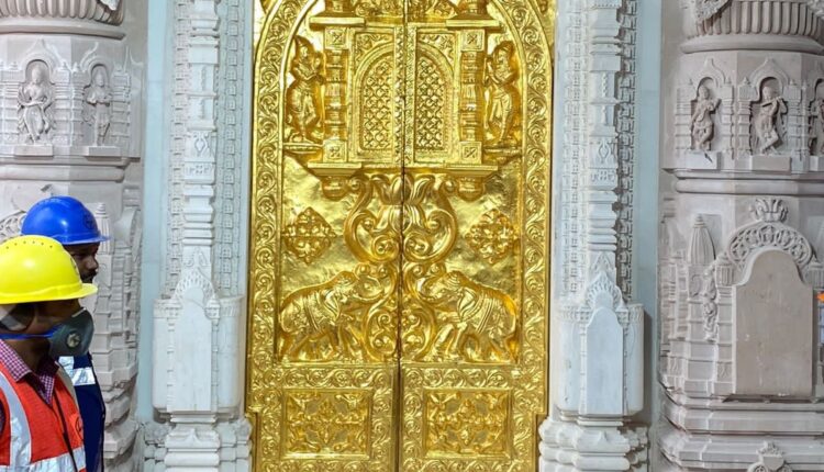 The first gold door has been installed in Shri Ram Temple in Ayodhya, 13 more such doors to be installed in the next three days.