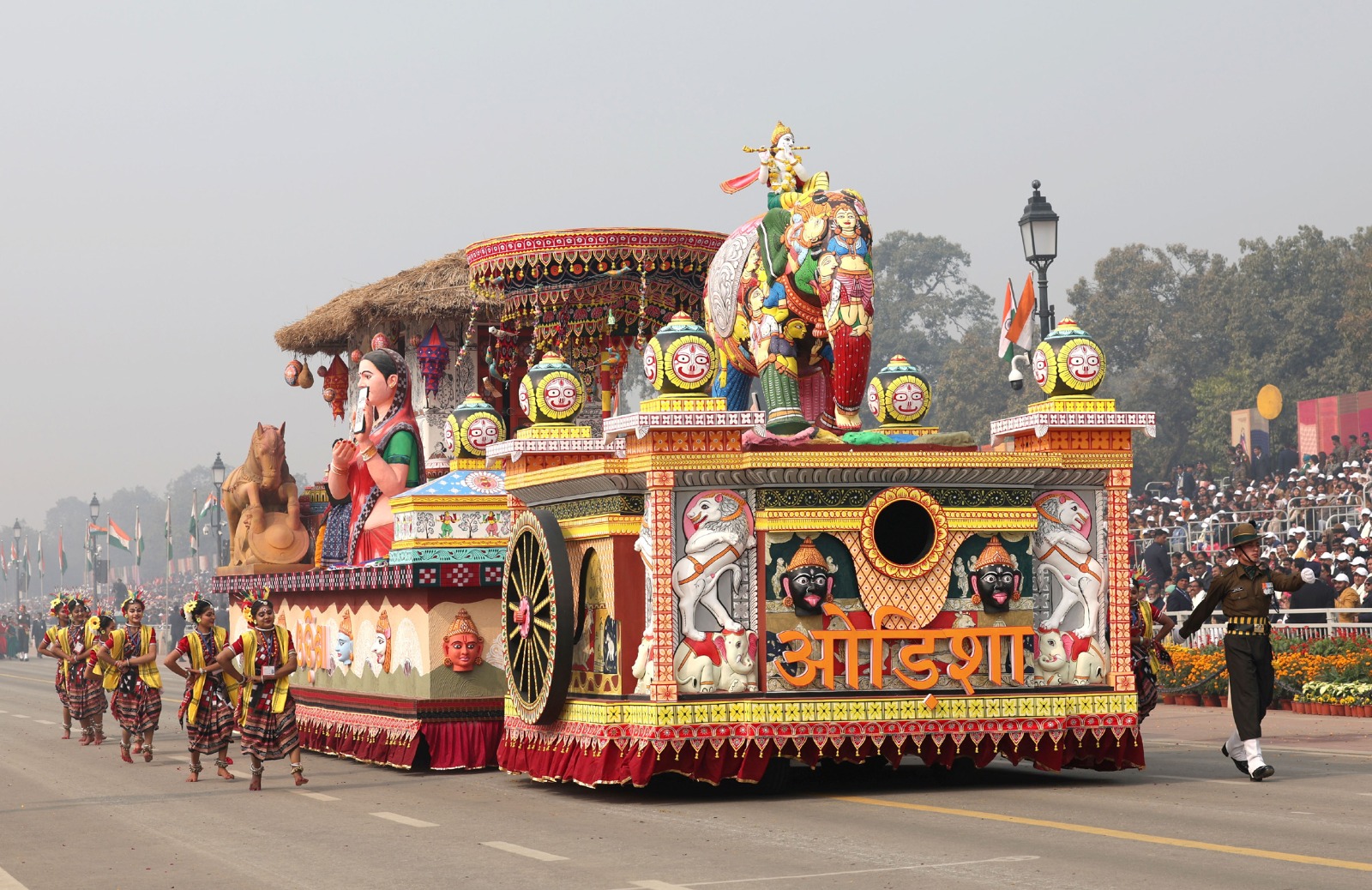 The tableau from Odisha which rolled down Kartavya Path during the Republic Day parade in New Delhi has received the first prize.