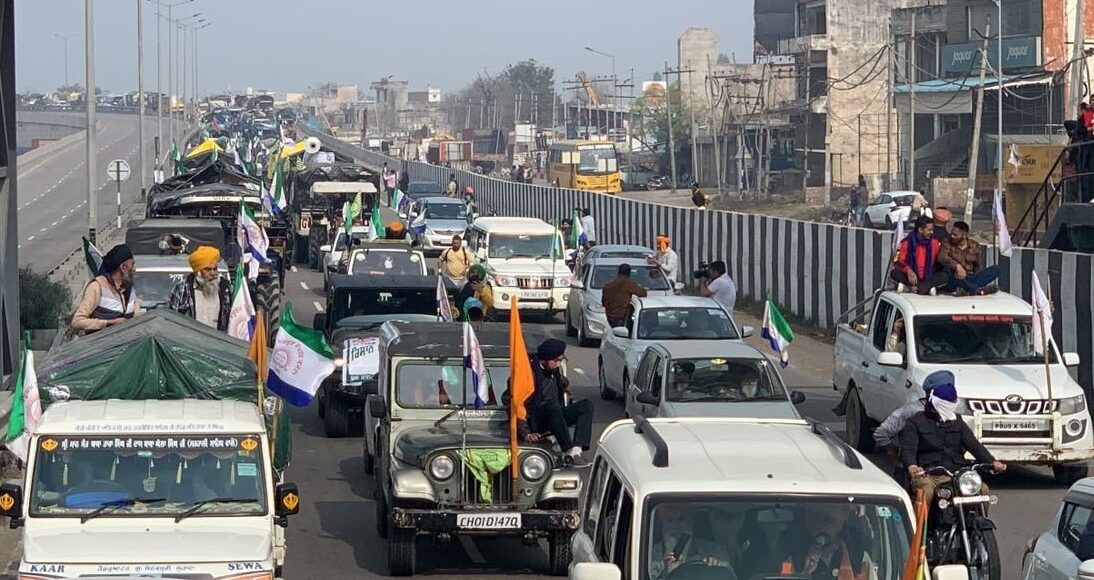 Protesting farmers continue ‘Delhi Chalo’ march on Ambala highway, onward to Punjab-Haryana Shambhu border.