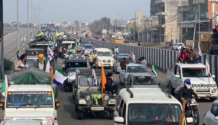Protesting farmers continue 'Delhi Chalo' march on Ambala highway, onward to Punjab-Haryana Shambhu border.