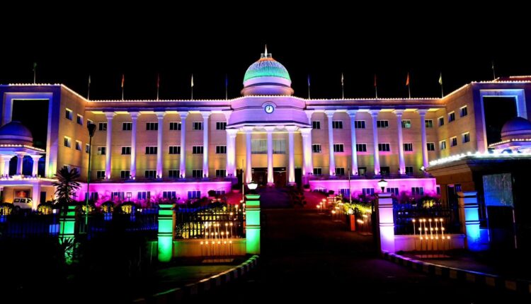 Iconic buildings lit up in Bhubaneswar ahead of Capital Foundation Day on April 13. Bhubaneswar replaced Cuttack as the capital of the State on April 13, 1948.