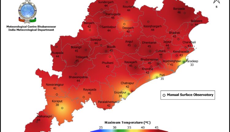 Heatwave Grips Odisha; Balasore 46 degrees C, Bhubaneswar 45.4