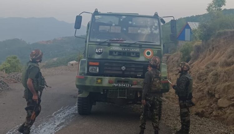 Terrorists open fire on two security vehicles in Jammu & Kashmir's Poonch district on Saturday evening, 5 soldiers injured.