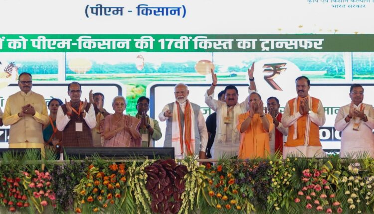 Prime Minister Narendra Modi releases 17th instalment of Rs 20,000 crore as part of income support scheme for over 9.26 crore farmers under the PM Kisan Samman Nidhi Yojana.