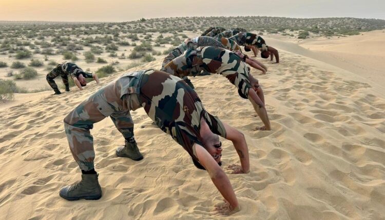 Indian Army personnel performed Yoga on International Yoga Day in various locations, including desert, mountains, glaciers, and warships.
