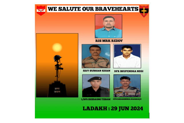 Five Army soldiers lost their lives during a tank warfare exercise in the Shyok river in Ladakh region when the tanks got flooded due to sudden increase in water level.