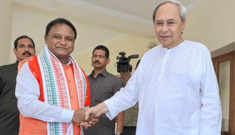 CM-designate Mohan Majhi meets Naveen Patnaik