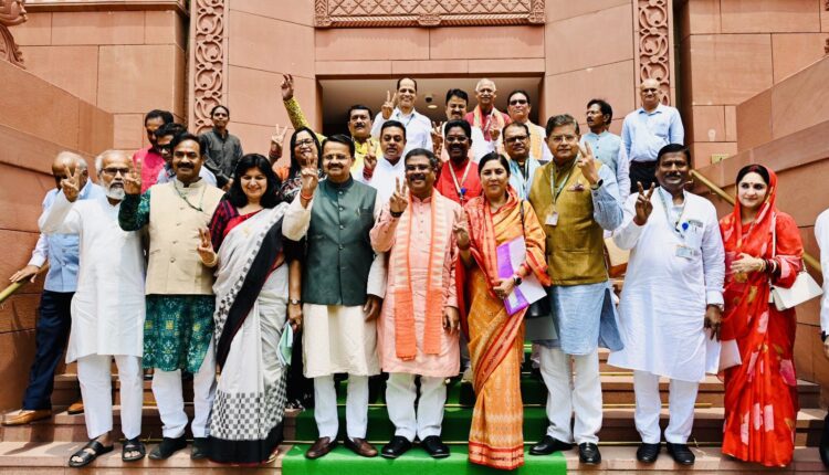 BJP MPs from Odisha took oath as the members of the 18th Lok Sabha. BJP swept the Lok Sabha polls in Odisha by winning 20 of the total 21 seats.