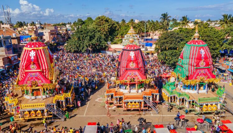 Ratha Jatra: Chariots of Holy Trinity - Lord Jagannath, Lord Balabhadra and Devi Subhadra reached Gundicha Temple.