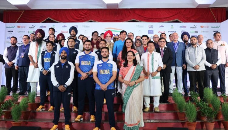 Sports Minister Dr. Mansukh Mandaviya unveils playing Kits of the Indian Team, inspires Indian Contingent heading to Paris Olympics 2024.