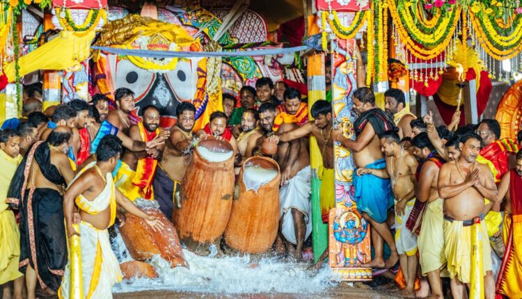 ‘Adhara Pana’ ritual of Holy Trinity concludes. Lord Jagannath and his siblings were offered Adharapana on their respective chariots.