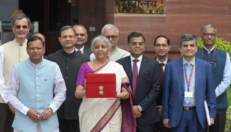 Finance Minister Nirmala Sitharaman carrying the Budget tablet arrives at Parliament, will table the Union Budget 2024-25 at around 11 AM today.