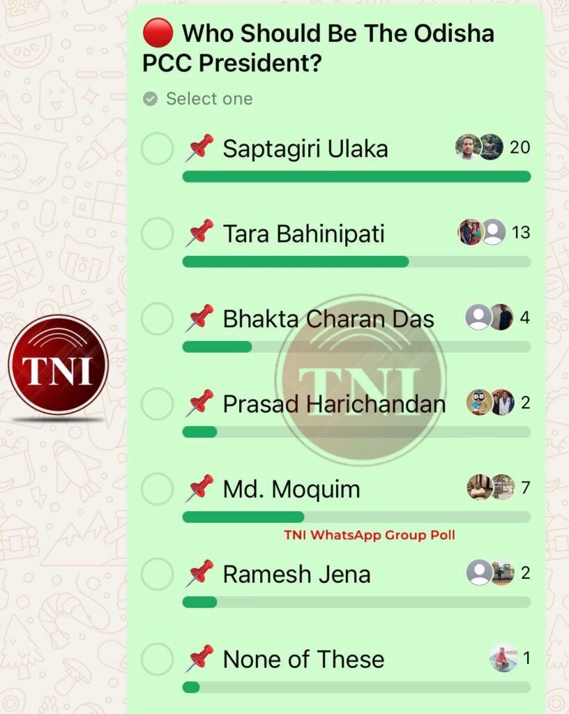 TNI WhatsApp Poll on Odisha PCC Revamp