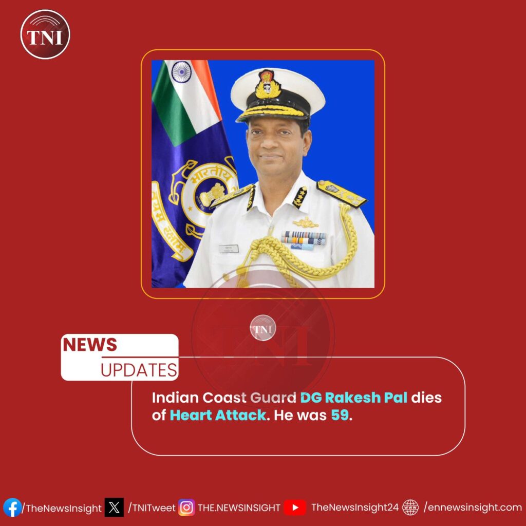 Indian Coast Guard DG Rakesh Pal dies of Heart Attack. He was 59. 