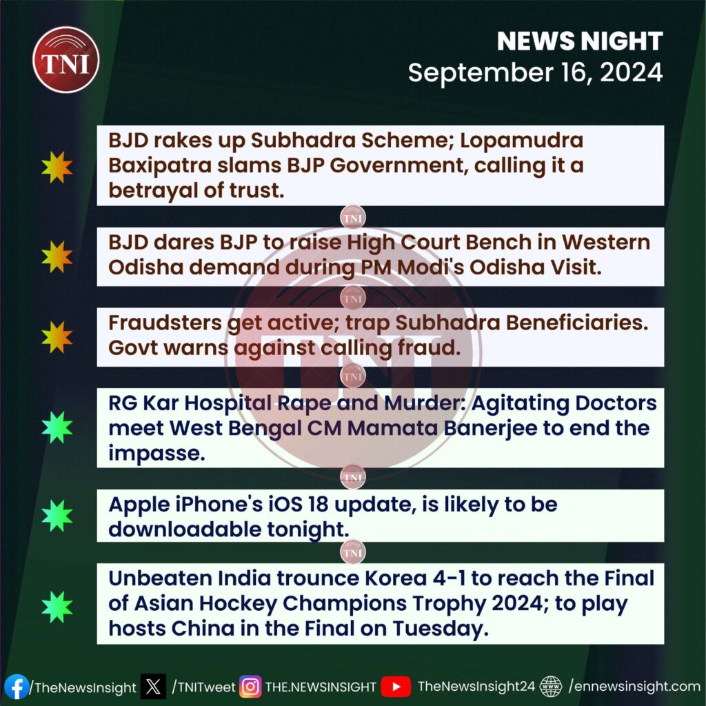 TNI News Night – September 16, 2024 