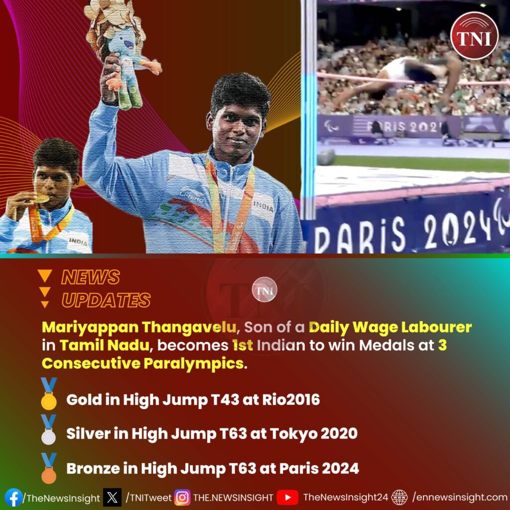 Salute to Thangavelu Mariyappan for winning Medals at 3 Consecutive Paralympics 