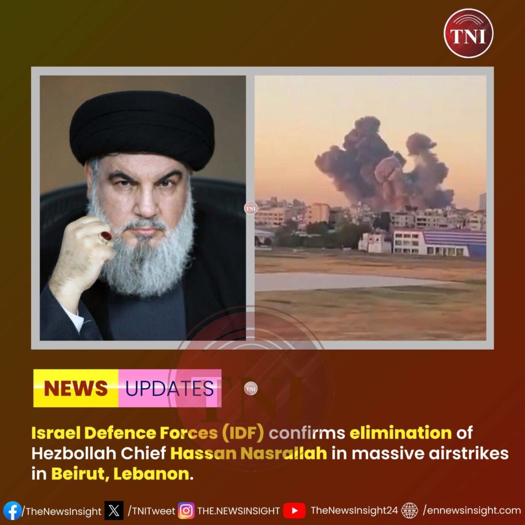 Hezbollah leader Hassan Nasrallah killed in Beirut airstrike, confirms Israeli Military