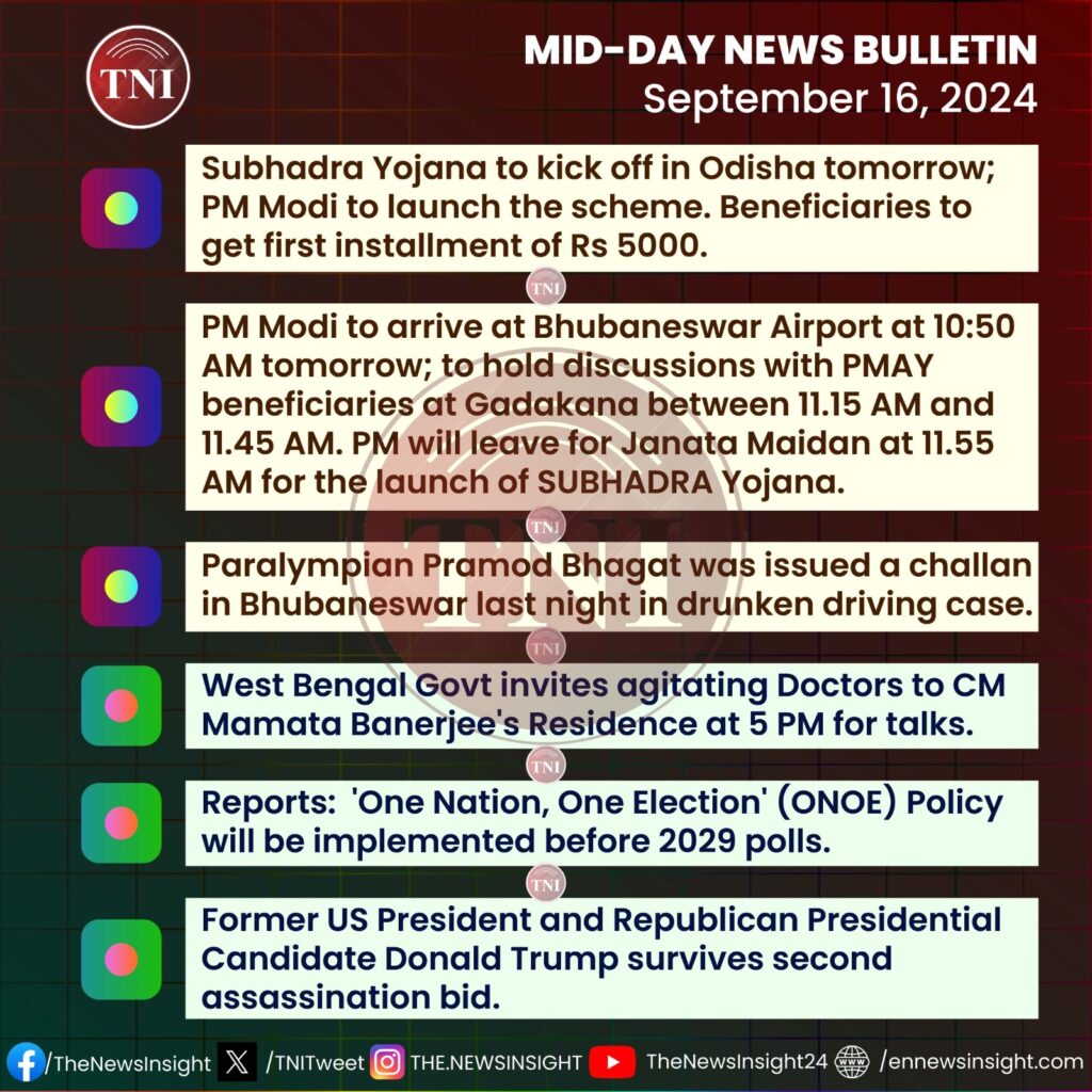 TNI Mid-Day News Bulletin