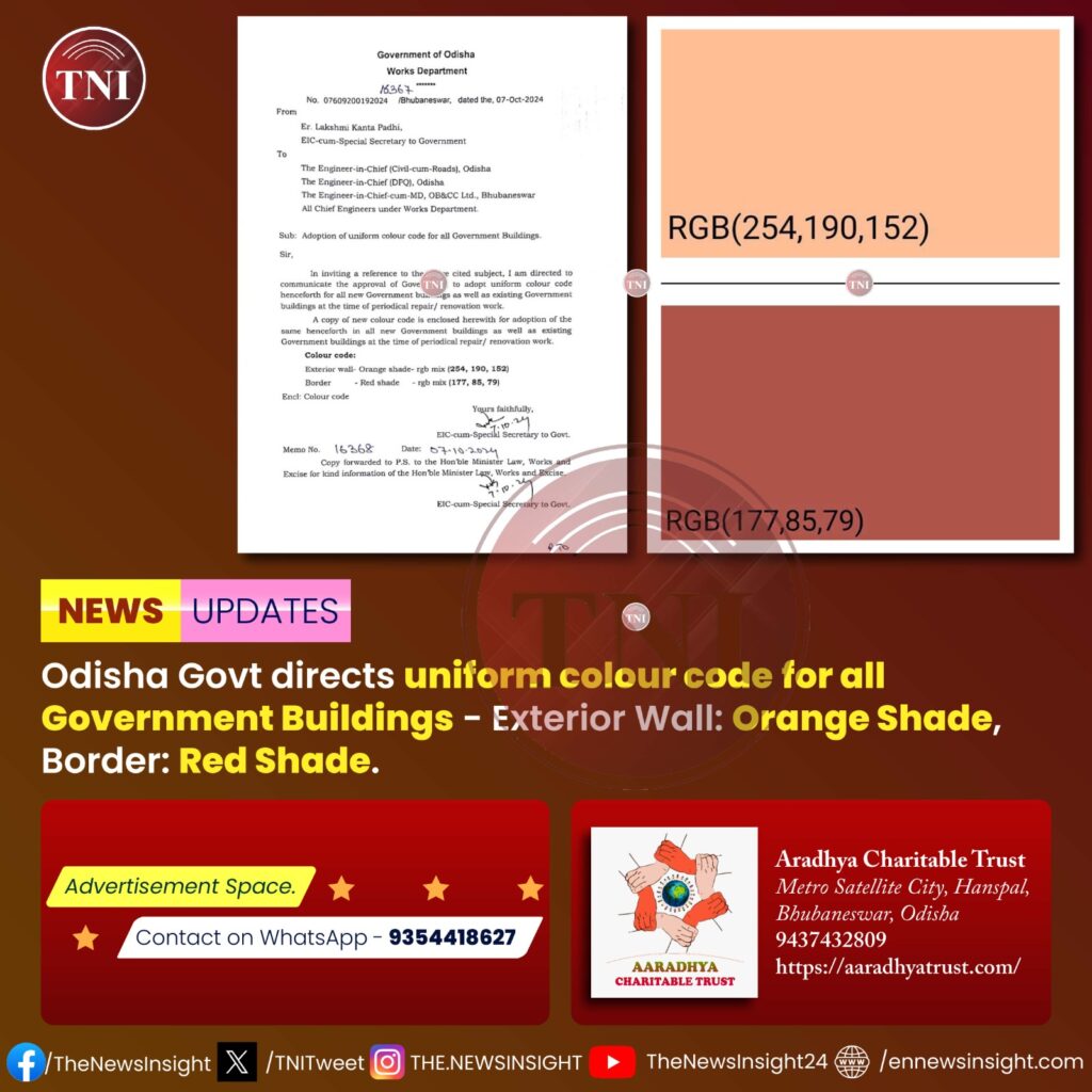 Govt Buildings in Odisha will turn Orange