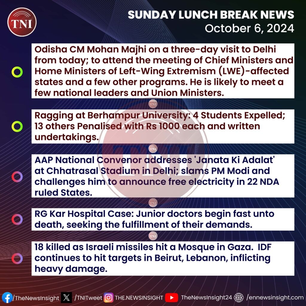 TNI Sunday Lunch Break News - October 6, 2024