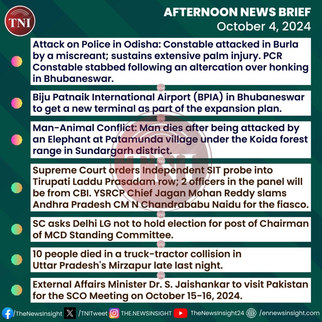 TNI Afternoon News Brief – October 4, 2024 