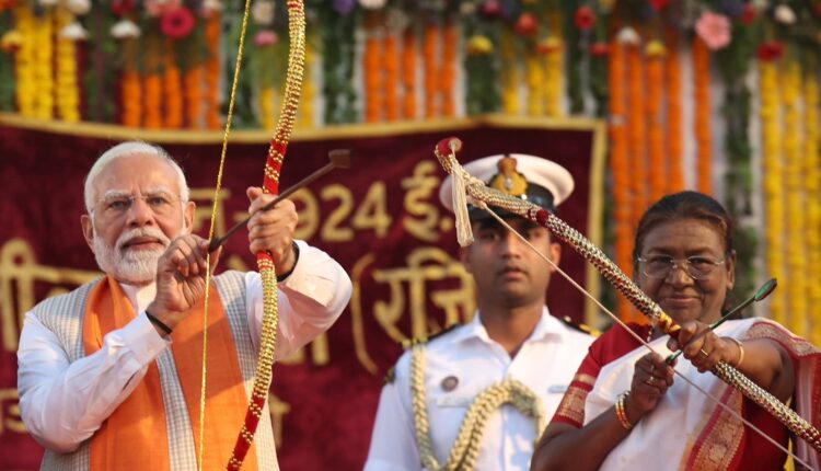 President Draupadi Murmu, Prime Minister Narendra Modi attended Dussehra celebrations and Ravan Dahan in New Delhi.