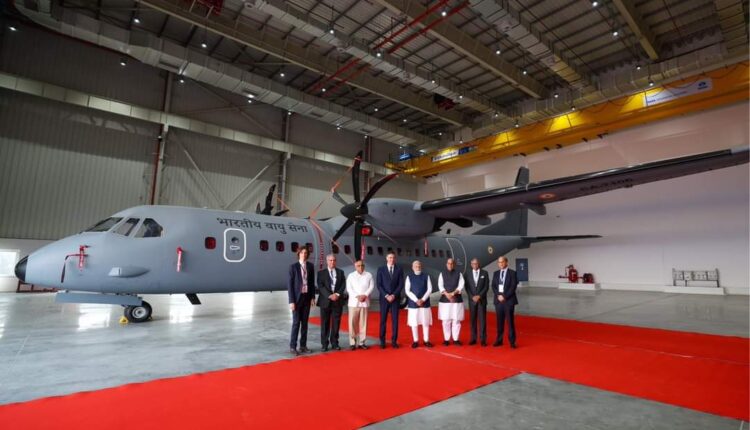 PM Narendra Modi and Spain President Pedro Sanchez jointly inaugurated TATA Aircraft Complex to manufacture C-295 Military aircraft in Vadodara. This will be the first private sector Final Assembly Line for military aircraft in India.