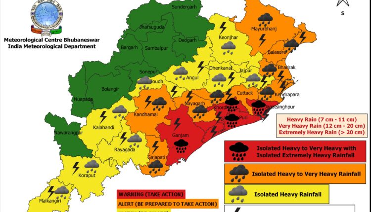 Cyclone Dana: IMD issues 'Red Warning' for heavy to very heavy rainfall in Ganjam, Puri, Khordha & Jagatsinghpur.