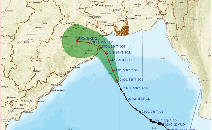 Cyclone Dana intensified into a severe cyclonic storm last midnight; landfall near Bhitarkanika and Dhamra on October 24-25.