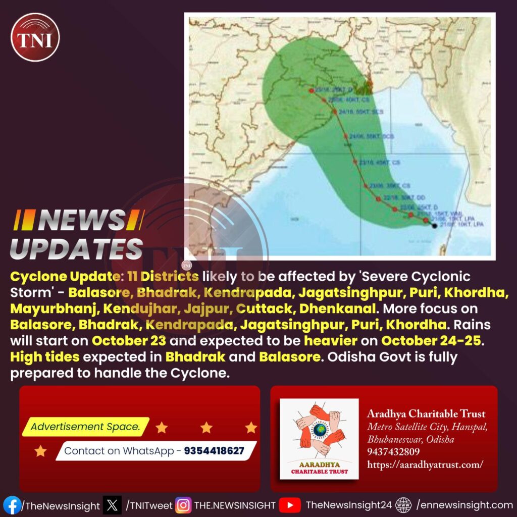 Know Which Odisha Districts to be affected by Severe Cyclonic Storm