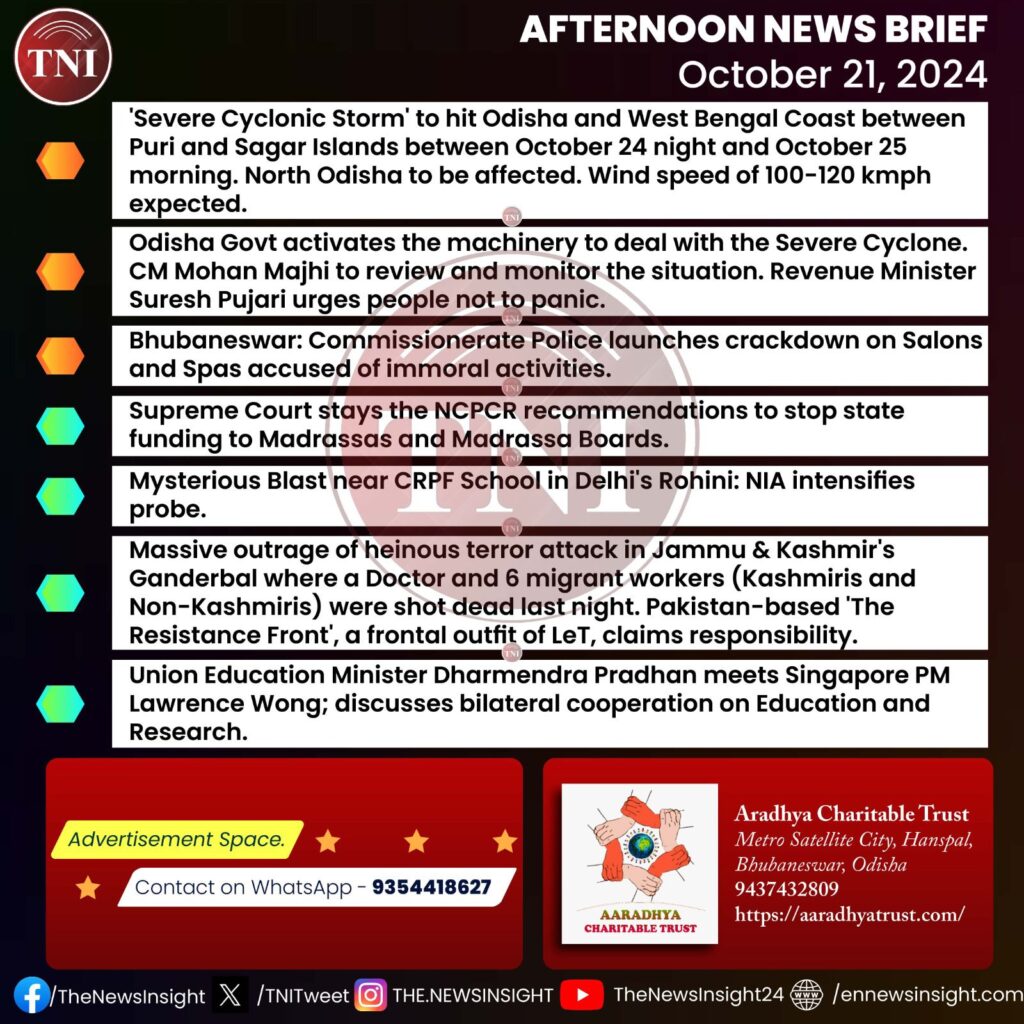 TNI Afternoon News Brief – October 21, 2024 