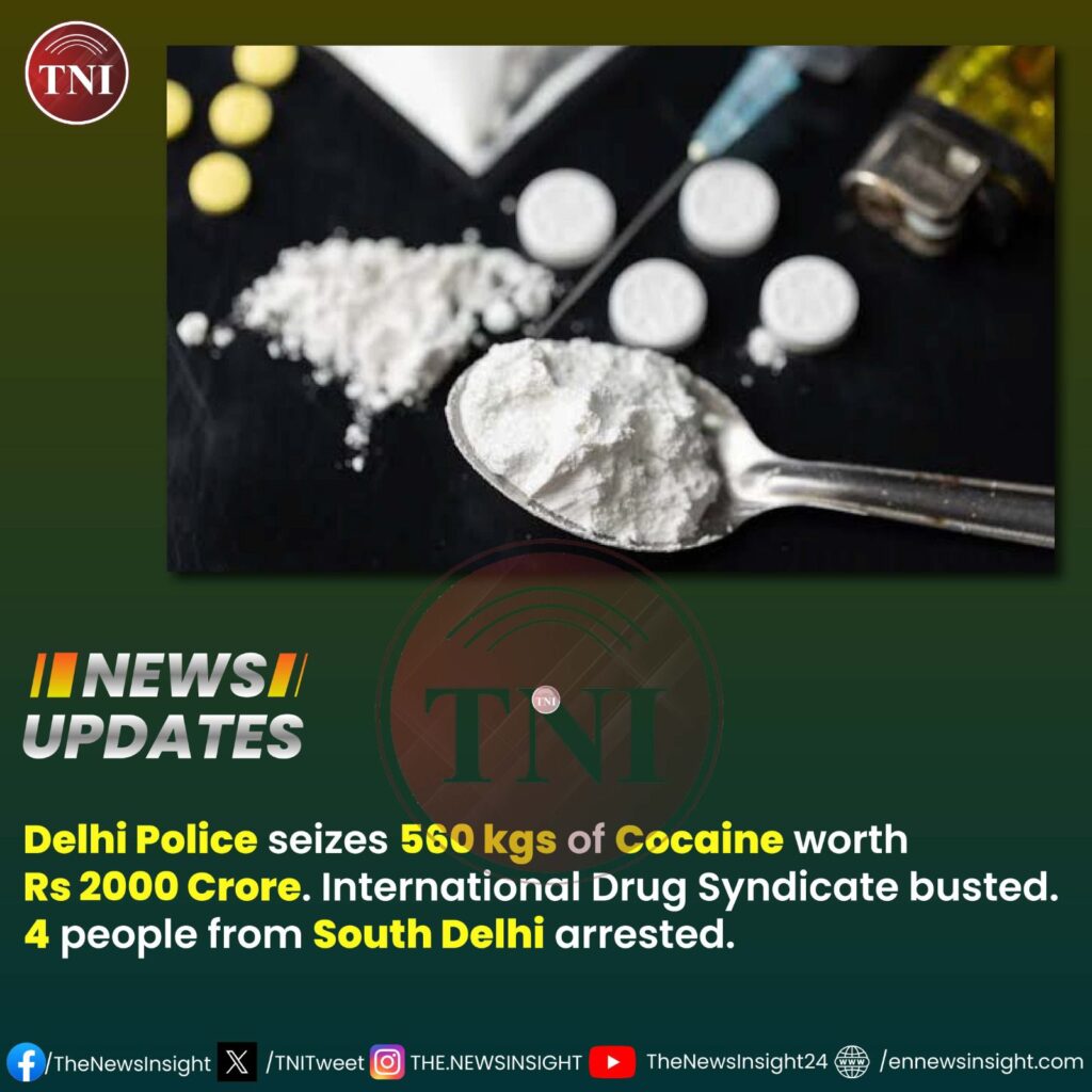 Delhi Police seize 560 kgs of Cocaine worth Rs 2000 Crore