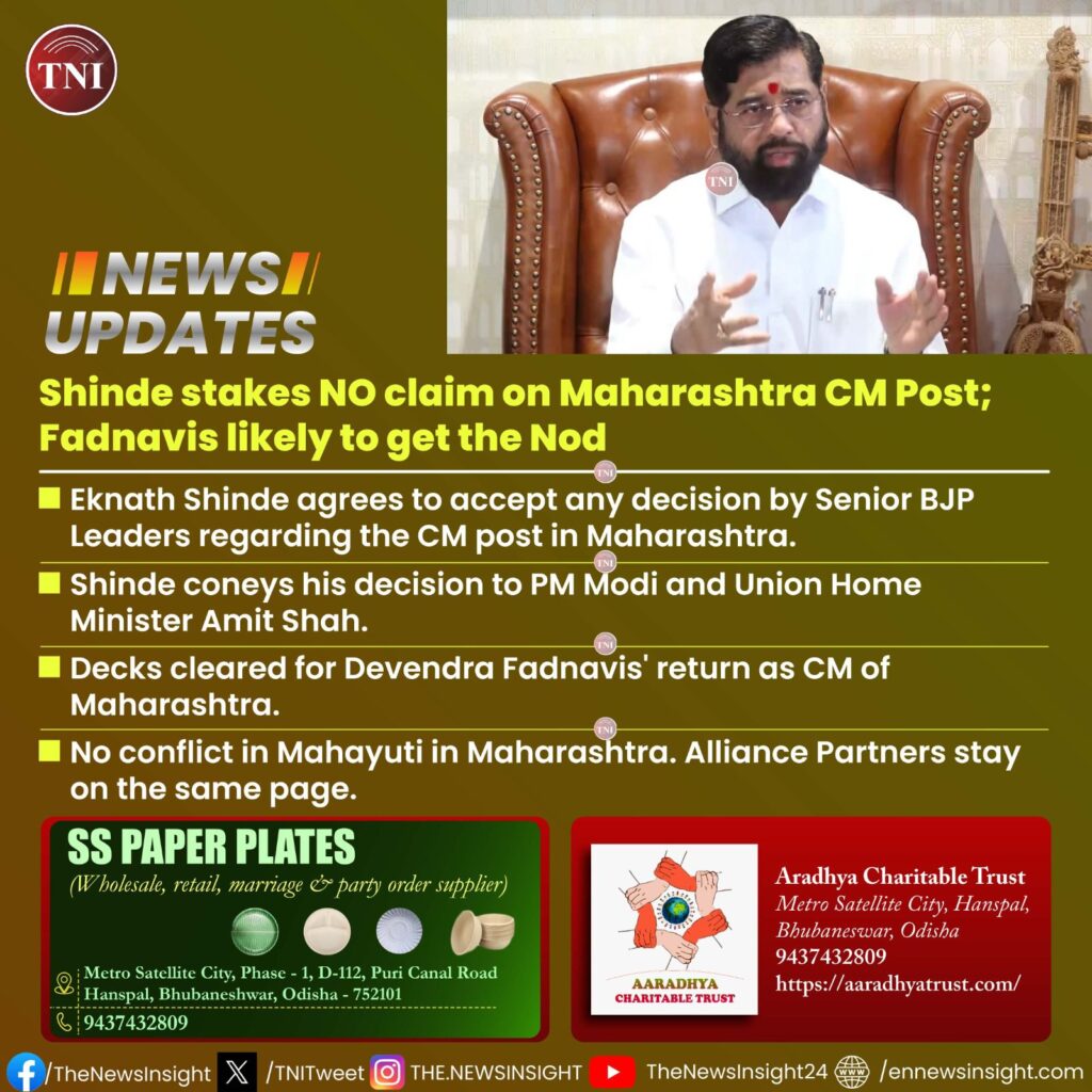 Eknath Shinde relents; Fadnavis likely to be Maharashtra CM 