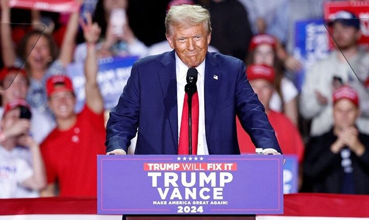 US elections 2024: Donald Trump delivers his victory address to supporters at Palm Beach County Convention Center.