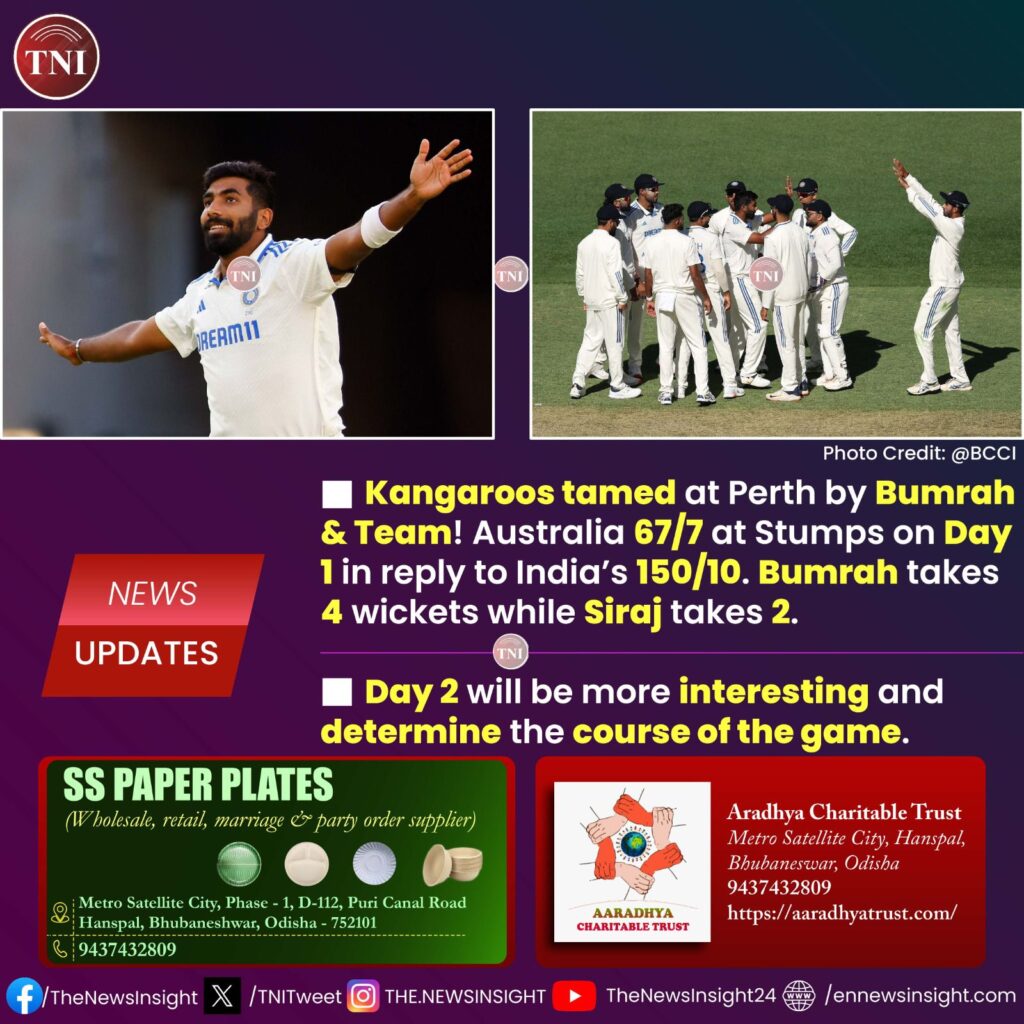 Kangaroos tamed at Perth by Bumrah & Team