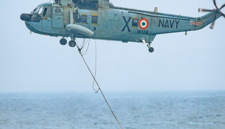 Ahead of the Navy Day celebrations on December 4, a full dress rehearsal by Navy underway at Blue Flag Beach in Puri on Monday.