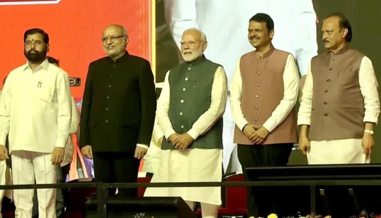 Devendra Fadnavis sworn-in as Maharashtra CM; Eknath Shinde and Ajit Pawar take oath as Deputy Chief Ministers.