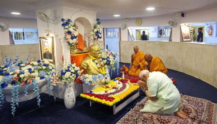 PM Modi bow to Dr. Babasaheb Ambedkar, the Architect of Indian Constitution.