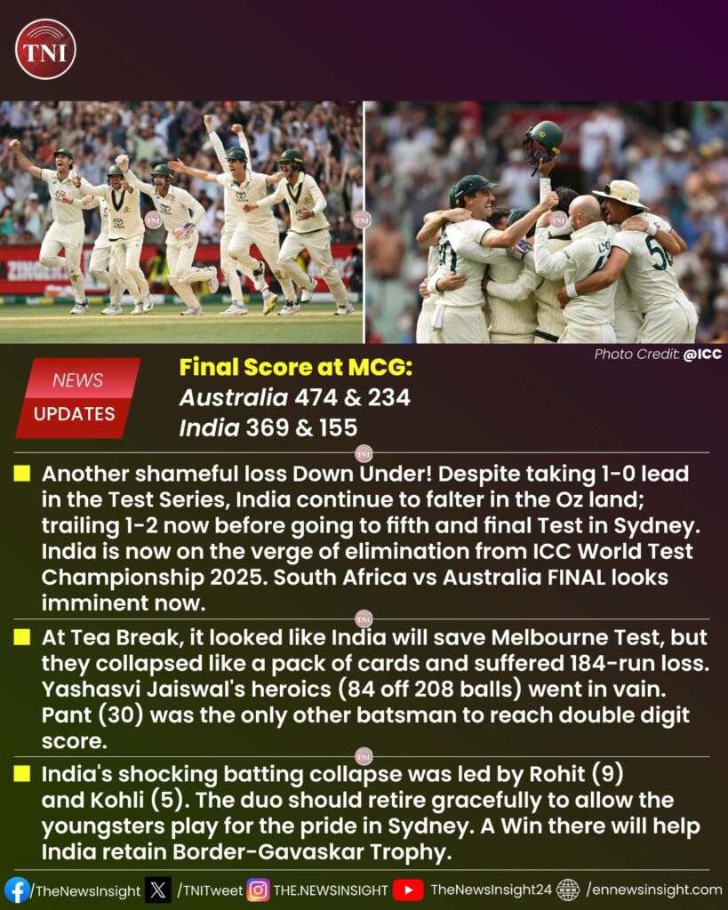 IND vs AUS, 4th Test: Another shameful loss for India