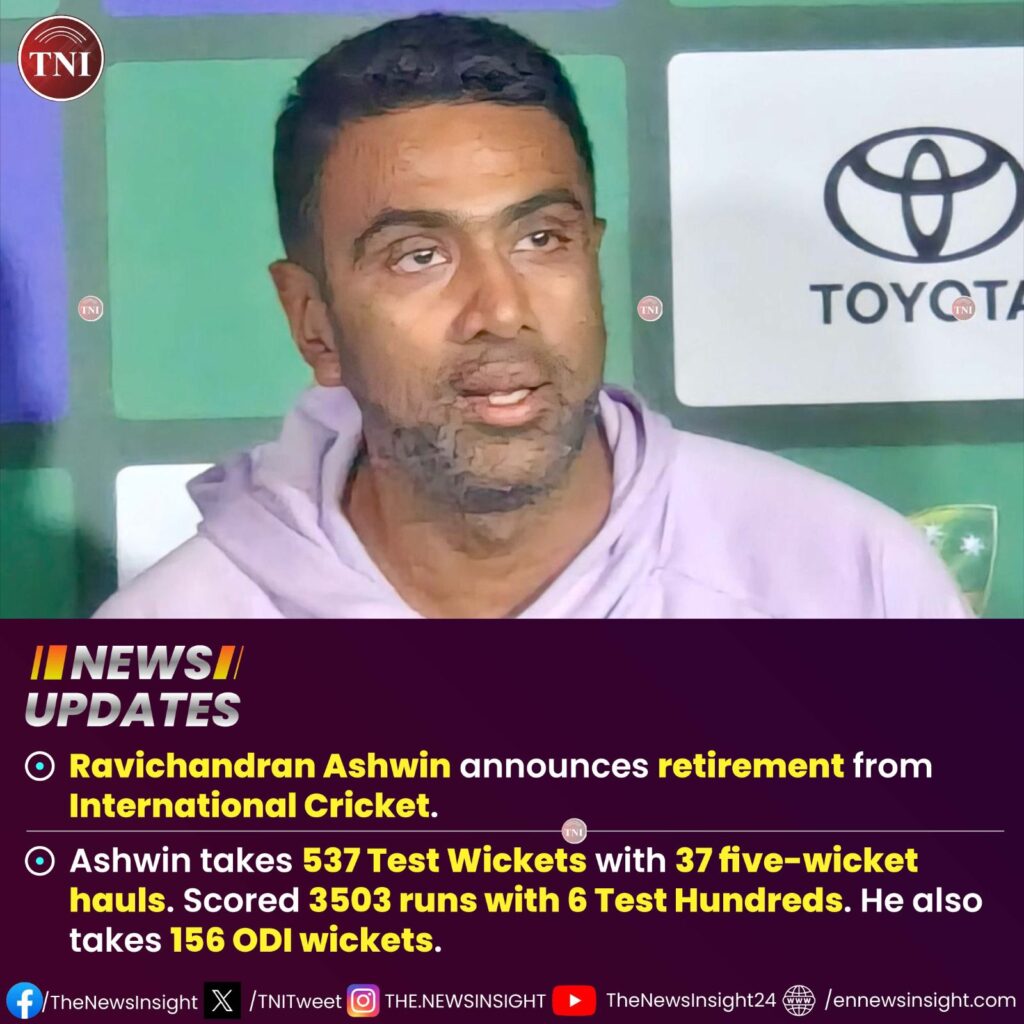 Ashwin announces retirement from International Cricket