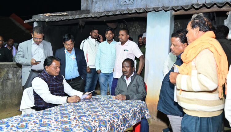 Odisha CM Mohan Majhi listens to public grievances at his Raikala Residence in Keonjhar District.