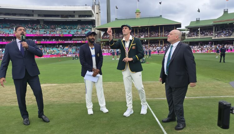 Skipper Jasprit Bumrah elects to bat first as India win toss against Australia. India reaches 107/4 at tea.