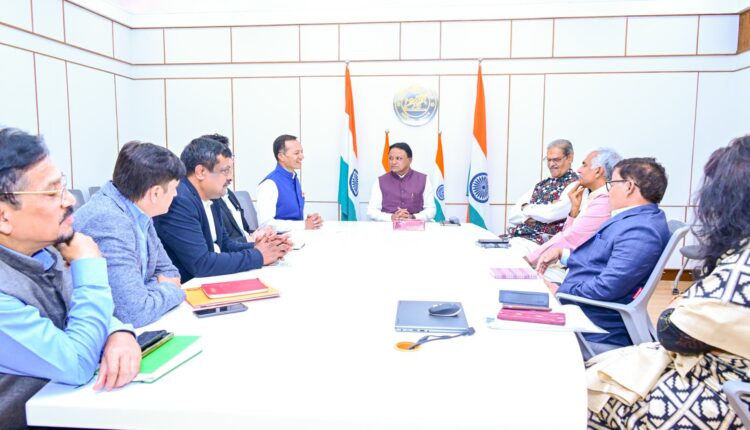 Jindal Steel and Power Chairman Naveen Jindal meets Odisha Chief Minister Mohan Charan Majhi at Lok Seva Bhavan.