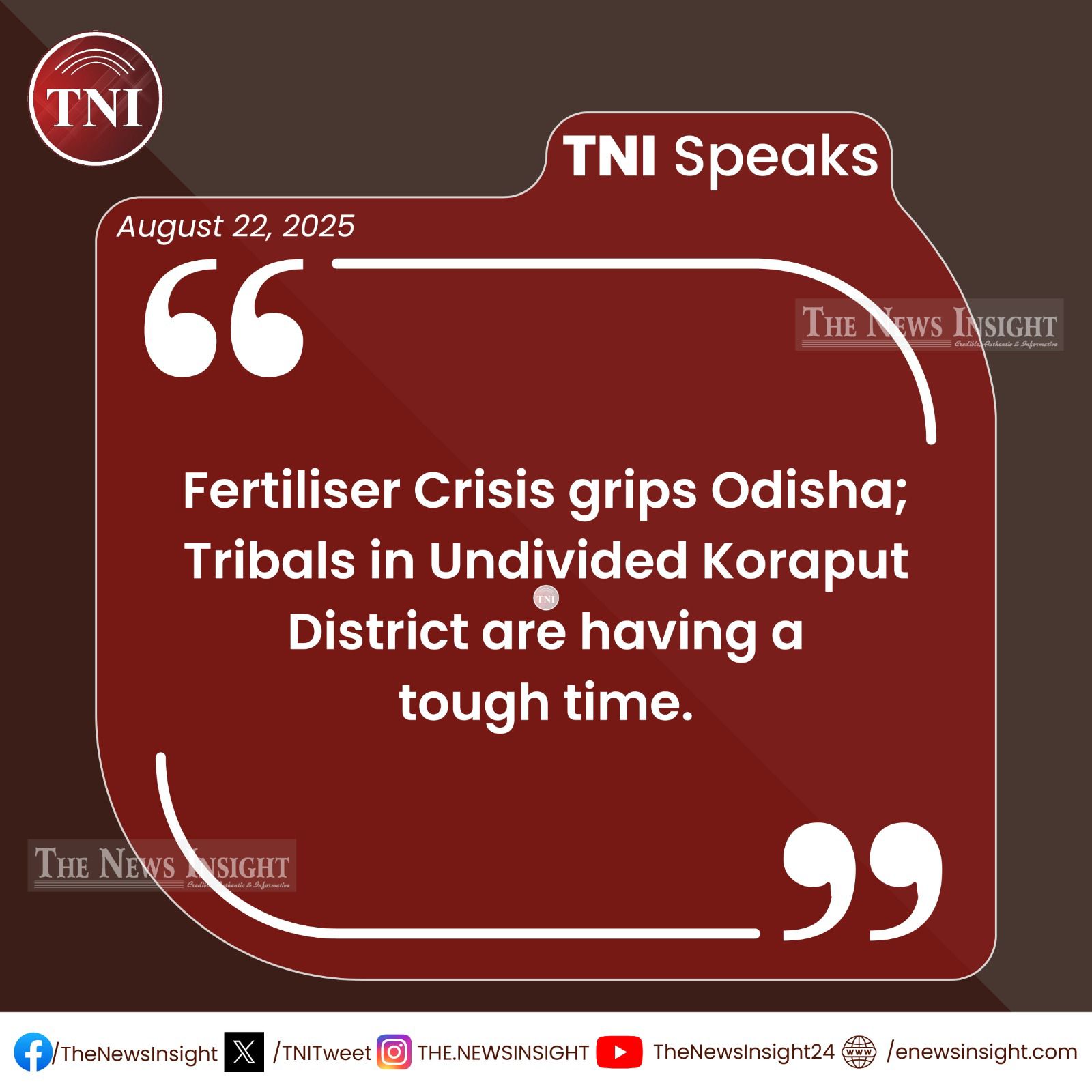 TNI Speaks - Odisha battles Fertiliser Crisis