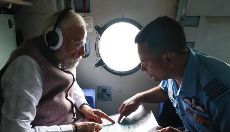 PM Narendra Modi conducts aerial survey of flood-hit Himachal Pradesh and Punjab; announces financial assistance.