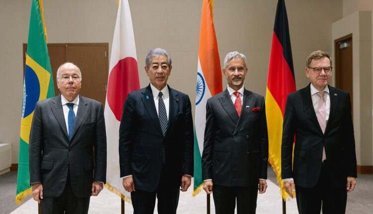 Foreign Ministers of G4 countries (India, Brazil, Germany and Japan) discuss United Nations Security Council (UNSC) reforms.